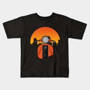 Moped with Houses Kids T-Shirt